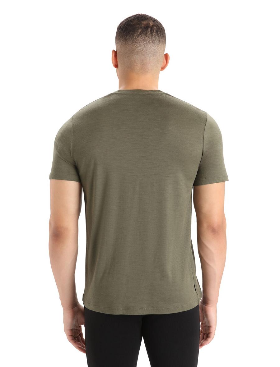 Icebreaker Merino Tech Lite II Rövid Sleeve Tee Férfi Póló Olivazöld | HU 1167LISH